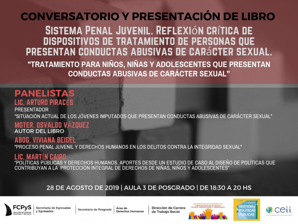 imagen Conversatorio "Sistema penal juvenil. Reflexión crítica sobre conductas abusivas de carácter sexual"