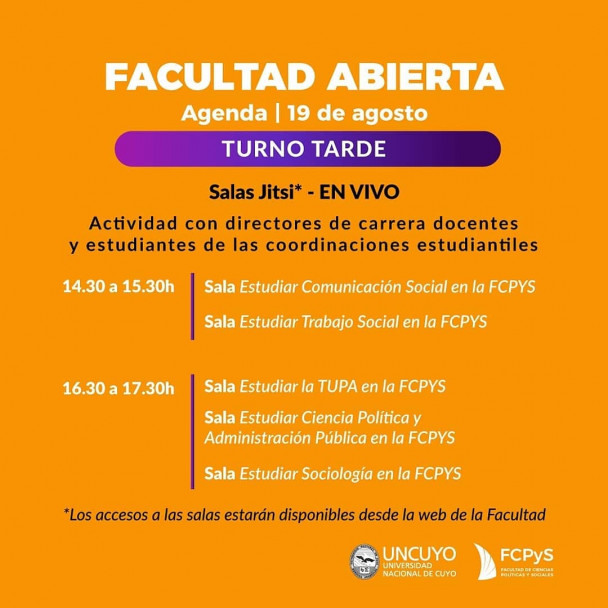 imagen ¡Arrancó la edición virtual de la Facultad Abierta en la FCPyS!