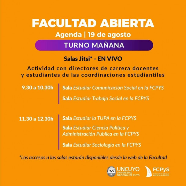 imagen ¡Arrancó la edición virtual de la Facultad Abierta en la FCPyS!