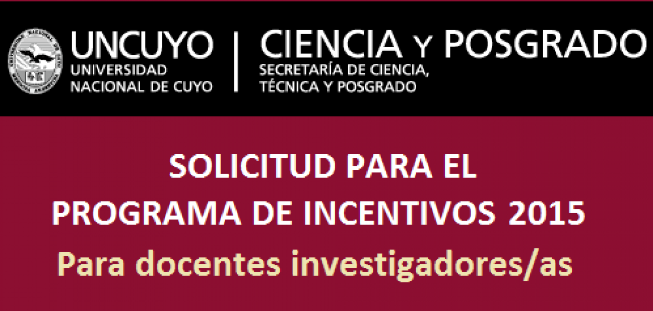 imagen Se abre la solicitud al Programa de Incentivos 2015 para docentes investigadores/as