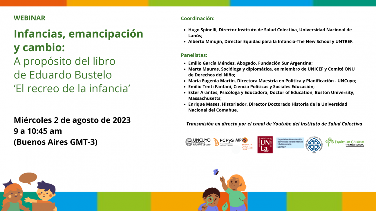 imagen Se viene un webinar sobre infancias y emancipación, en torno al ideario de Eduardo Bustelo