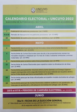 imagen Calendario electoral UNCuyo 2022