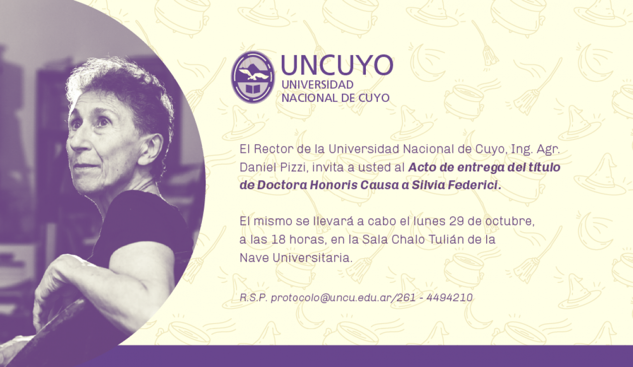 imagen Honoris Causa para Silvia Federici en la UNCuyo