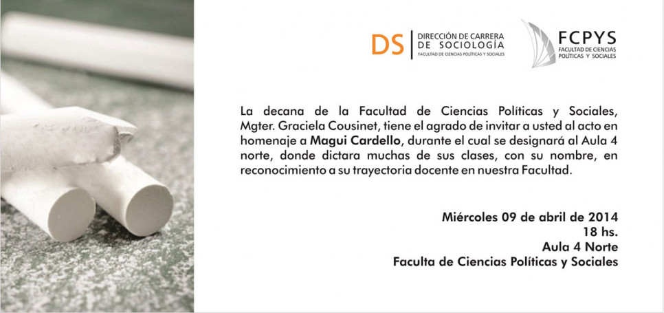 imagen Acto Homenaje a la Prof. Magui Cardello