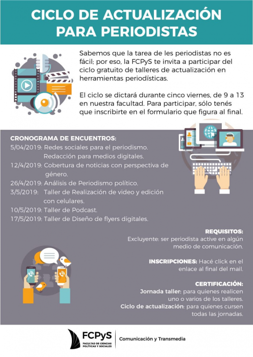 imagen Ciclo gratuito de actualización para periodistas y comunicadores en la FCPyS