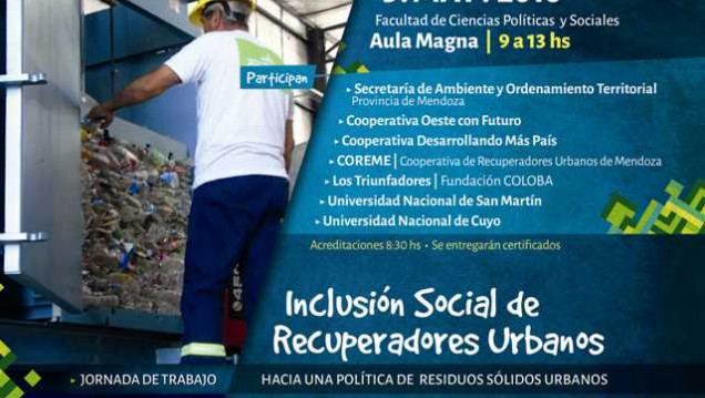 imagen Se realizará una Jornada de trabajo para la inclusión social de los Recuperadores Urbanos 