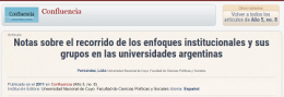 imagen Notas sobre el recorrido de los enfoques institucionales y sus grupos en las universidades argentinas (2011)