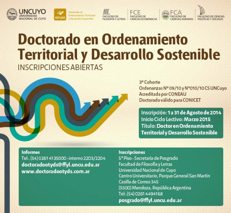 imagen Se Abren las Inscripciones al Doctorado en Ordenamiento Territorial y Desarrollo Sostenible