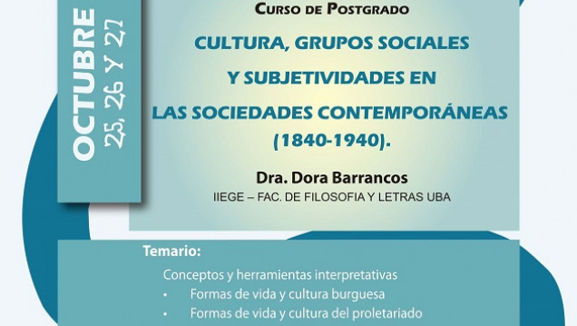 imagen Posgrado: "Cultura, grupos sociales y subjetividades en las sociedades contemporáneas"