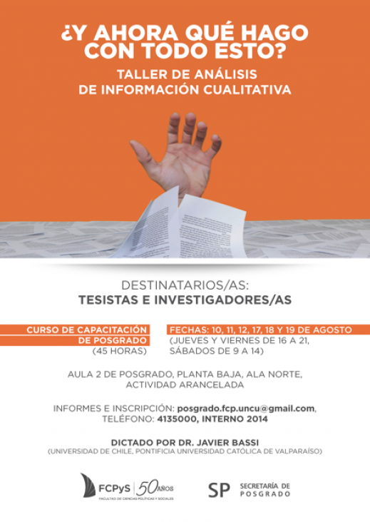 imagen Taller teórico-práctico de análisis de información cualitativa para tesistas e investigadores/as.