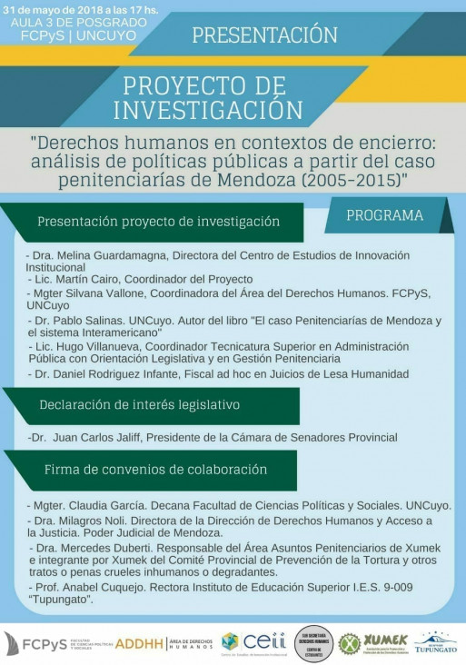 imagen Proyecto de investigación "Derechos humanos en contextos de encierro"