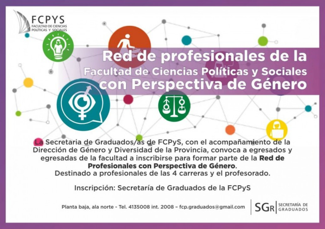 imagen Red de profesionales de la Facultad de Ciencias Políticas y Sociales con perspectiva de género 