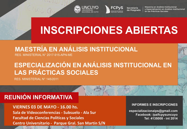 imagen Reunión informativa sobre Especialización y Maestría en Análisis Institucional