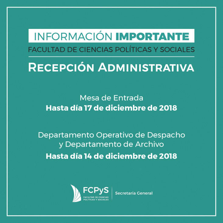 imagen Fechas límite para recepción de actuaciones administrativas