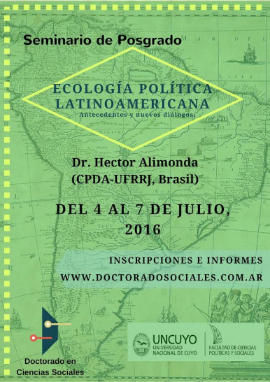 imagen Nuevo curso de posgrado "Ecología Política Latinoamericana, antecedentes y nuevos diálogos"