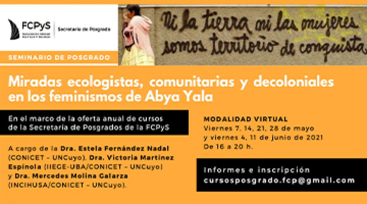 imagen Seminario de Posgrado Miradas ecologistas, comunitarias y decoloniales en los feminismos de Abya Yala 