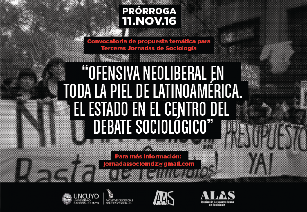 imagen Prórroga Convocatoria Mesas Temáticas 3º Jornadas de Socilogía