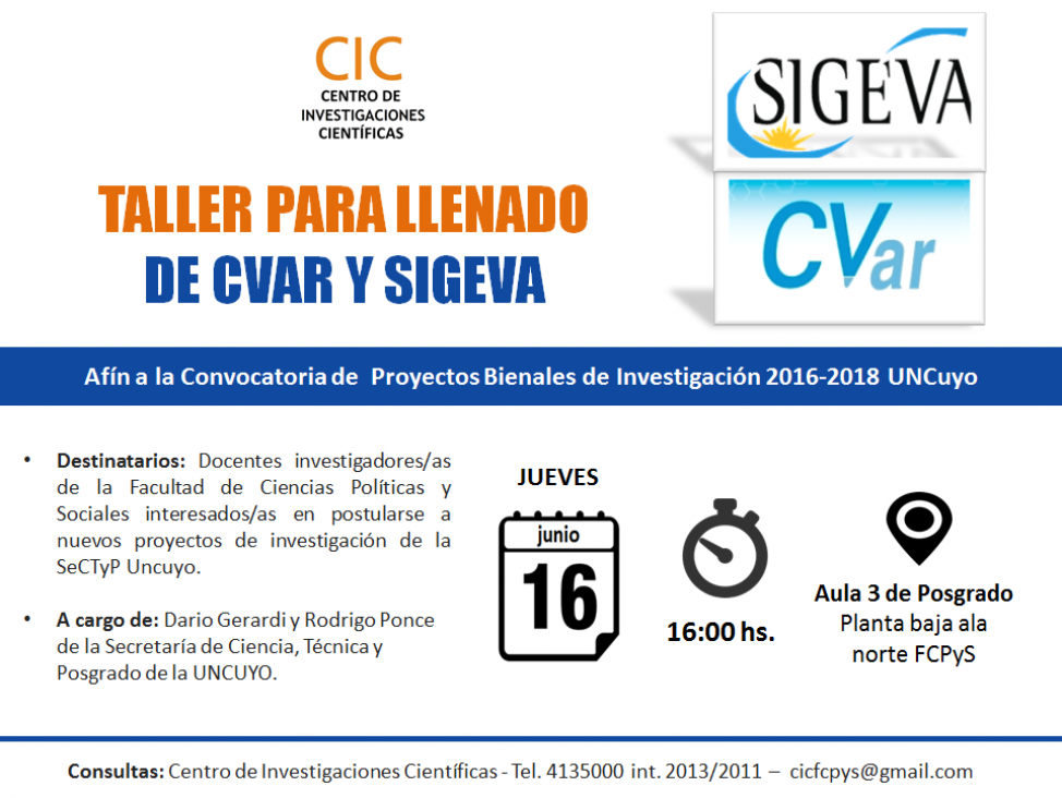 imagen Taller de capacitación Cvar y Sigeva para docentes investigadores/as