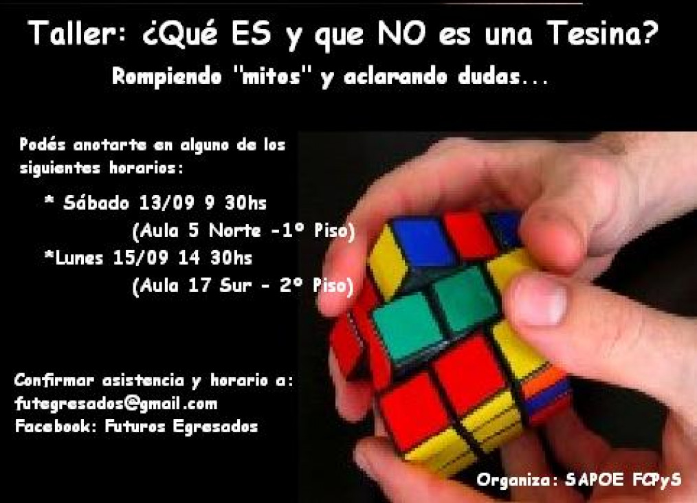 imagen Taller: ¿Qué ES y que NO es una TESINA?