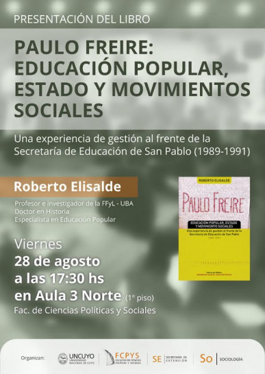 imagen Roberto Elisalde presentará su libro sobre Educación Popular