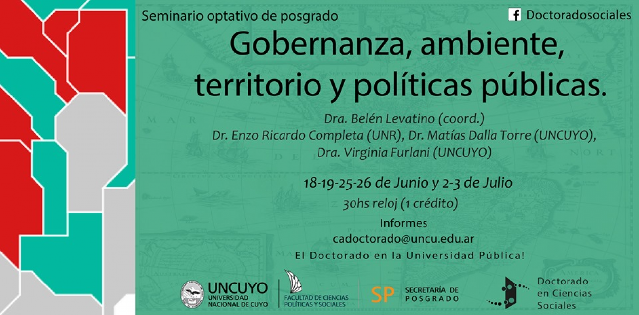 imagen Seminario optativo: Gobernanza, ambiente, territorio y políticas públicas