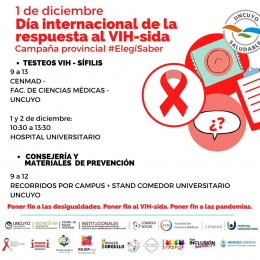1 de diciembre con testeos de VIH y Sífilis en la UNCUYO 