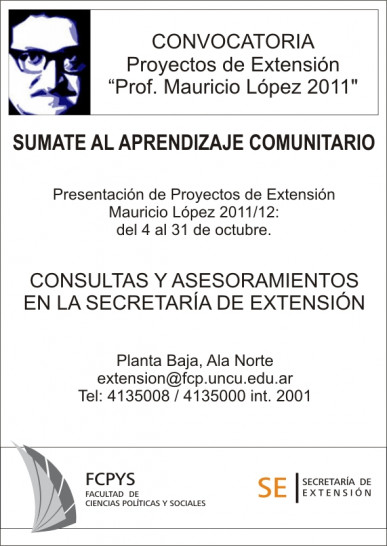imagen Prorroga de Convocatoria Proyectos de Extensión Mauricio Lopez 2011 