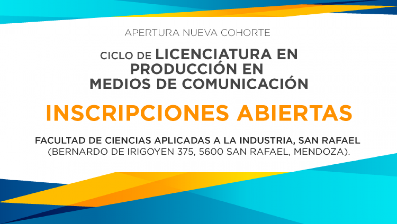 imagen Siguen abiertas las inscripciones para el Ciclo de Licenciatura en Producción en Medios de Comunicación