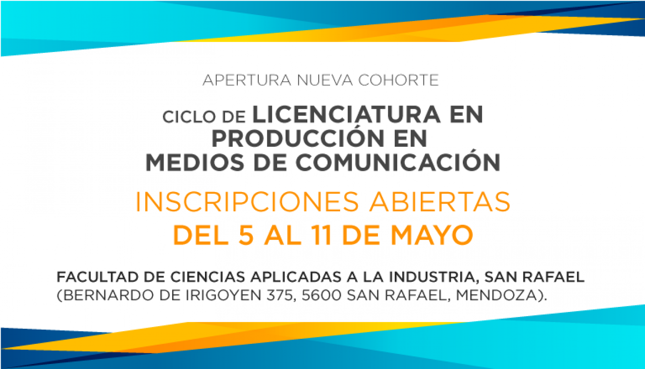 imagen Inscripciones abiertas Ciclo de Licenciatura en Producción en Medios de Comunicación